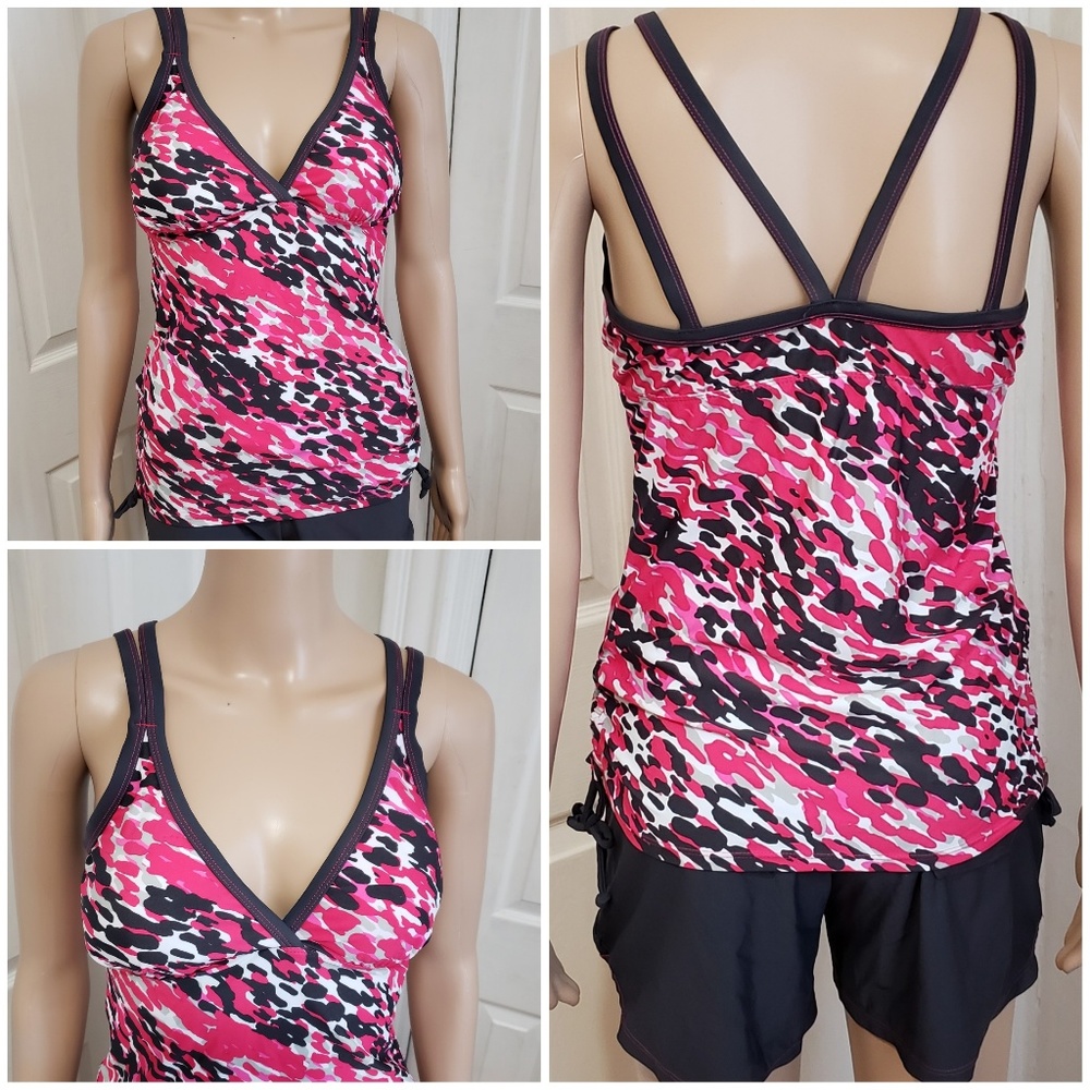 NEW! Leapin Leopards Adjustable Side Tankini Top-M